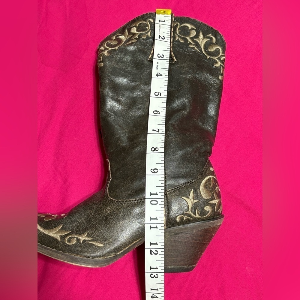 Durango Western Boots Women 12”Crush Scroll Chocolate Rd3203 Color:Brown Size:6 - Picture 10 of 11